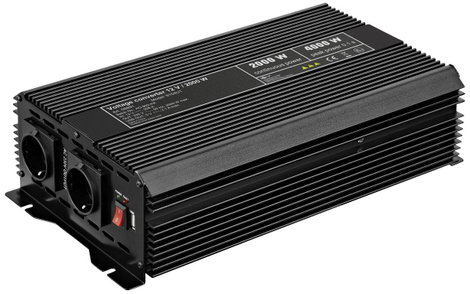Goobay Inverter SPW IT 2000 W 12 V/DC - 230 V/AC, 5 V/DC