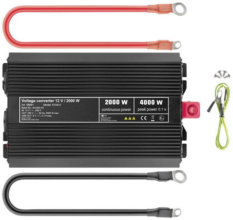 Goobay Inverter SPW IT 2000 W 12 V/DC - 230 V/AC, 5 V/DC 4. kép
