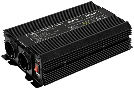 Goobay Inverter SPW IT 1500 W 12 V/DC - 230 V/AC, 5 V/DC