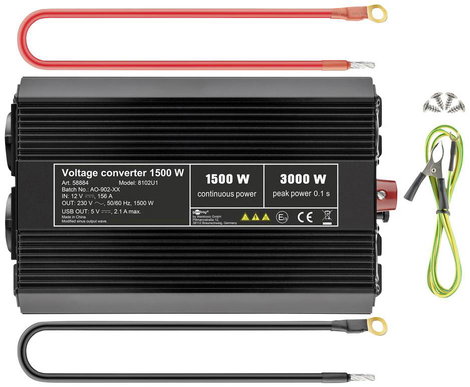 Goobay Inverter SPW IT 1500 W 12 V/DC - 230 V/AC, 5 V/DC 4. kép