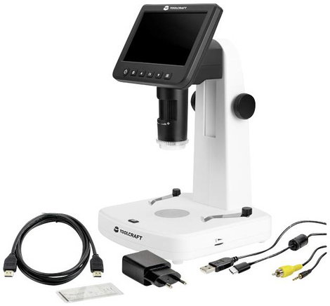 TOOLCRAFT TO-9076404 LCD digitális mikroszkóp polarizátorral 300 x Beeső fény, Átvilágítás 8. kép