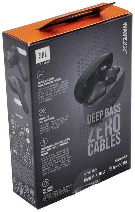 JBL Wave 200 TWS Mobiltelefon In Ear headset Bluetooth® Stereo Fekete 4. kép