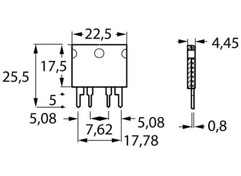 Isabellenhütte PBV-R005-F1-1.0 PBV-R005-F1-1.0 Fémréteg ellenállás 5 mΩ THT 10 W 1 % 1 db 2. kép