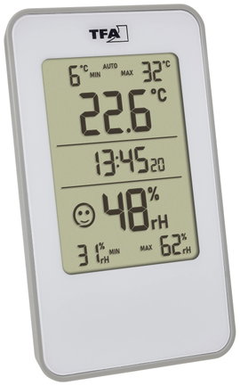 TFA Dostmann Digitales Thermo-Hygrometer Hőmérséklet- és légnedvesség mérő Fehér