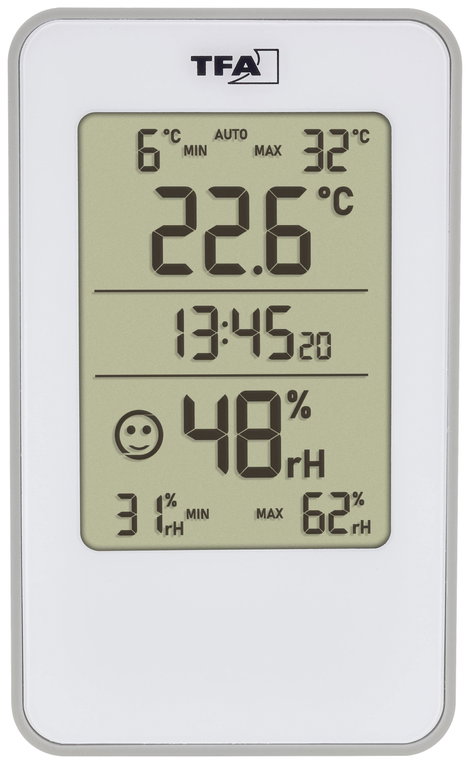 TFA Dostmann Digitales Thermo-Hygrometer Hőmérséklet- és légnedvesség mérő Fehér 5. kép
