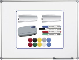 Maul Fehér tábla készlet Maulpro Komplett-Set (Sz x Ma) 120 cm x 90 cm Fehér műanyag bevonatú Lerakó