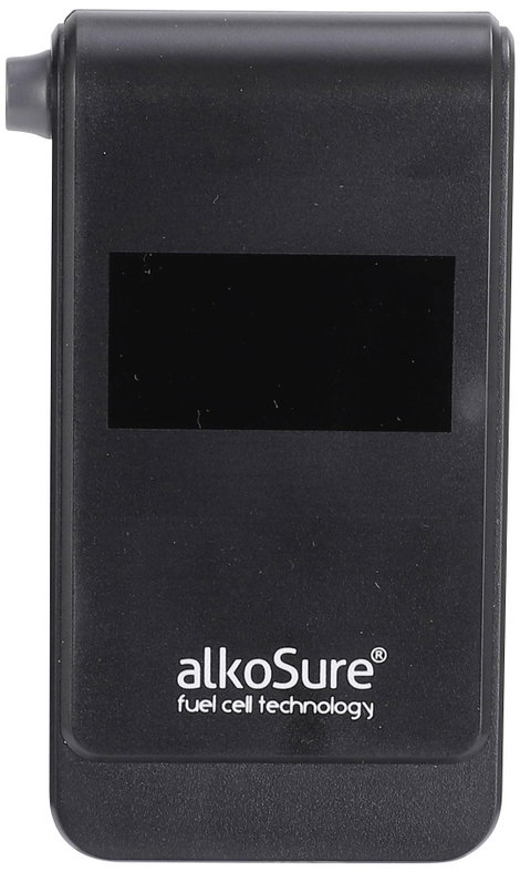 alkoSure Alkoholteszter Fekete (matt) 0.00 - 4.00 ‰ Kijelzővel, Különböző mértékegységek megjeleníth 3. kép