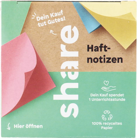 share Öntapadó jegyzetlap címke blokk 4-0017 75 mm x 75 mm Pasztell sárga, Pasztell rózsa, Pasztellk 3. kép