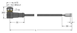 Turck 6625517 Érzékelő-/működtető csatlakozóvezeték 10 m Pólusszám: 4 1 db
