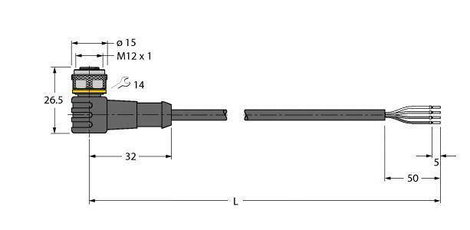 Turck 6625517 Érzékelő-/működtető csatlakozóvezeték 10 m Pólusszám: 4 1 db 2. kép