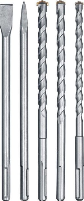 kwb 194000 #####40CR-Stahl Véső készlet 5 részes 18 mm, 20 mm, 25 mm Teljes hossz 400 mm SDS-Max 5 d
