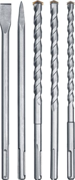 kwb 194000 #####40CR-Stahl Véső készlet 5 részes 18 mm, 20 mm, 25 mm Teljes hossz 400 mm SDS-Max 5 d