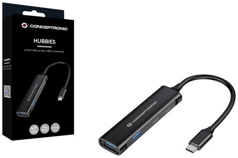 Conceptronic HUBBIES12B 4 port USB-C® (USB 3.1) Multiport hub Fekete 7. kép