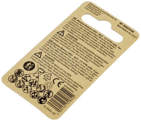 VOLTCRAFT Gombelem LR 41 1.5 V 2 db 35 mAh Alkáli mangán AG3 5. kép
