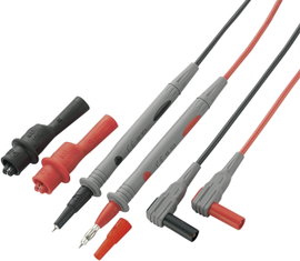 VOLTCRAFT MS-2 Biztonsági mérővezeték készlet lamellás dugó, 4 mm Vizsgáló hegy Fekete, Piros 1 kész