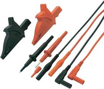 VOLTCRAFT MS-5 Biztonsági mérővezeték készlet lamellás dugó, 4 mm Vizsgáló hegy 1.20 m Fekete, Piros
