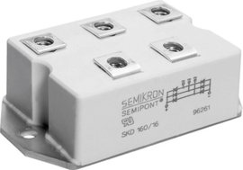 3 fázisú SKD teljesítmény hídegyenirányító, SEMIPONT® 4, I(FSM 50Hz) 1800 A, U(RRM) 1600 V, Semikron