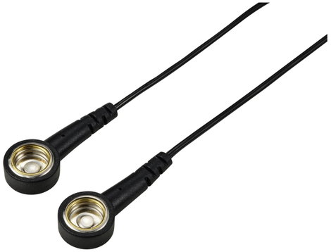 TRU COMPONENTS TC-12356296 ESD földelő kábel Fekete 2.40 m Nyomógomb, 10 mm, Nyomógomb, 10 mm Nyomóg