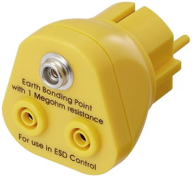 TRU COMPONENTS TC-12277204 Földelő csatlakozó 2x banán aljzat, 1x nyomógomb 10 mm 1 db