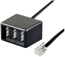 Goobay Telefon Csatlakozókábel [1x RJ11 dugó, 6p4c - 3x TAE-NFN alj] 0.20 m Fekete