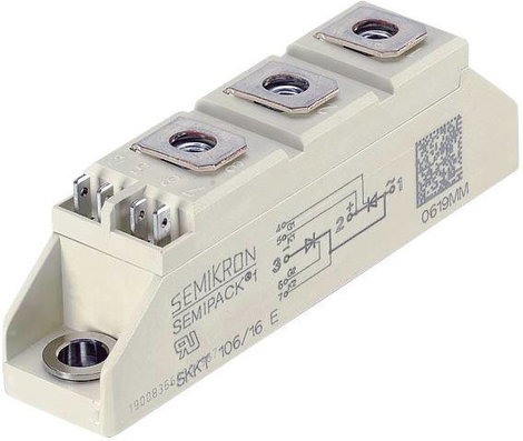 Tirisztor/dióda modul, SEMIPACK® 1, I(T) 106 A, U(DRM) 1600 V, SEMIPACK® Semikron SKKH106/16E