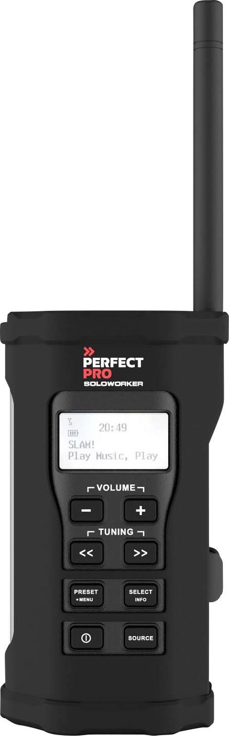 PerfectPro SOLOWORKER Építkezési rádió DAB+, URH AUX, Bluetooth®, DAB+, URH ütésálló Fekete 9. kép