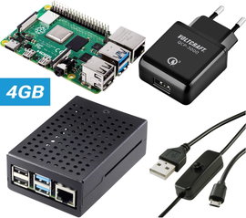 TRU COMPONENTS Pure Set Raspberry Pi® 5 B 2 GB 4 x 2.4 GHz Tápegységgel, Házzal