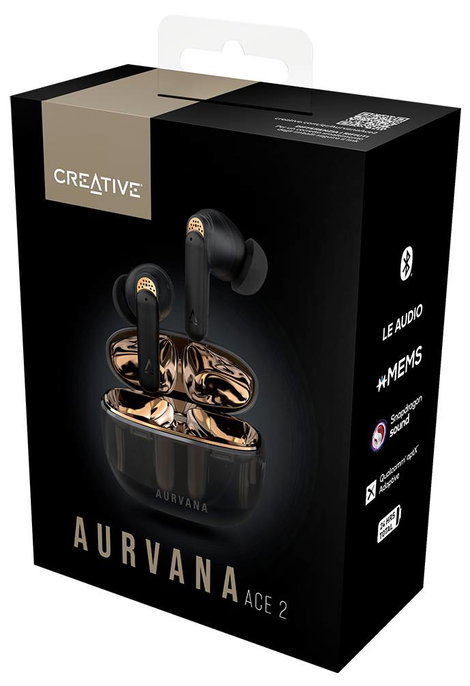Creative Aurvana Ace 2 In Ear fejhallgató Bluetooth® Fekete Izzadásálló, Vízálló, Elemtöltés kijelzé 8. kép