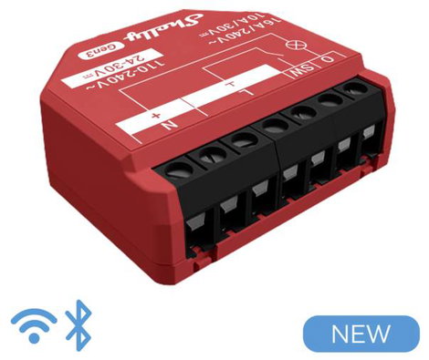 Shelly 1PM Gen3 Dimmer (fényerőszabályzó) Bluetooth, Wi-Fi