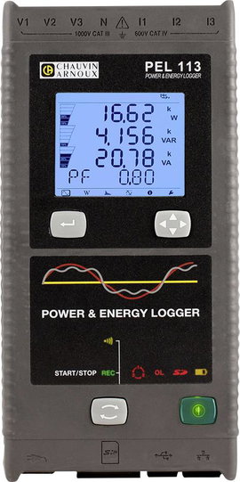 Chauvin Arnoux PEL 113 hálózat analizáló készülék 3 fázisú adatgyűjtő funkcióval, Energiamérések, Te