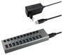 Maxtrack CH12L #####11 Port USB 3.0 hub Külön kapcsolható Ezüst-szürke 2. bélyegkép