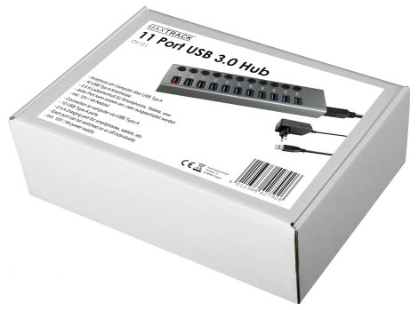 Maxtrack CH12L #####11 Port USB 3.0 hub Külön kapcsolható Ezüst-szürke 4. kép