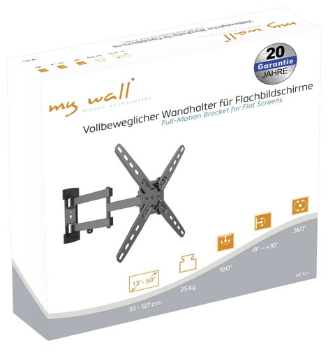 My Wall HF12L TV fali tartó 33,0 cm (13) - 127,0 cm (50) Dönthető + forgatható, Forgatható 3. kép