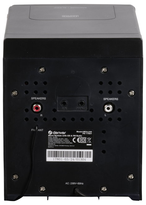 Denver MCA-240 Sztereo berendezés AUX, CD, URH Ébresztő funkció, Táviránytóval 2 x 20 W Fekete 6. kép