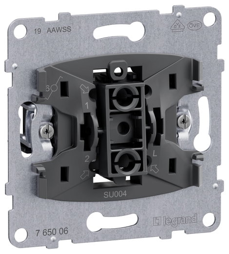 Legrand 1 db Betét Váltókapcsoló Fémes , Fekete 765006 2. kép
