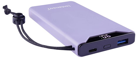 Intenso F10000 Powerbank 10000 mAh Quick Charge, Power Delivery LiPo USB-A, USB-C® Lila állapotjelző 2. kép