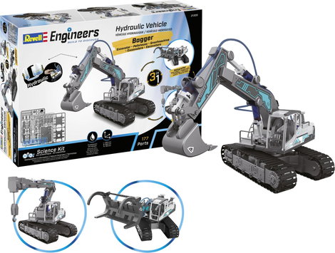 Revell Engineers 21305 Hydraulic Excavator 3in1 1:24 Elektro RC funkció modell építőkészlet