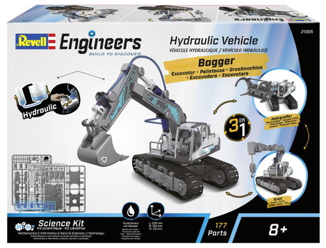 Revell Engineers 21305 Hydraulic Excavator 3in1 1:24 Elektro RC funkció modell építőkészlet 7. kép
