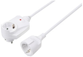 Sygonix SY-6248190 Áram Hosszabbítókábel 16 A Fehér 1.50 m H05VV-F 3G 1,5 mm²