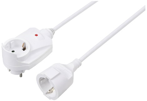 Sygonix SY-6248190 Áram Hosszabbítókábel 16 A Fehér 1.50 m H05VV-F 3G 1,5 mm²