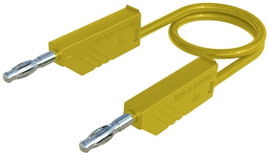 Mérőzsinór, mérővezeték 2db 4mm-es toldható banándugóval 1 mm² Szilikon, 1.50m sárga SKS Hirschmann 