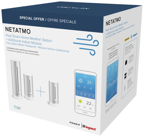 Netatmo Smarte Wetterstation + Innenmodule Bundle NBU-NWS-NIM-EU WLAN időjárásjelző állomás Előrejel 2. kép