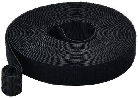 TRU COMPONENTS T24CA060 Tépőzár Kötegeléshez Bolyhos és horgos fél (H x Sz) 5 m x 15 mm Fekete 5 m