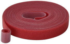 TRU COMPONENTS T24CA062 Tépőzár Kötegeléshez Bolyhos és horgos fél (H x Sz) 5 m x 15 mm Piros 5 m
