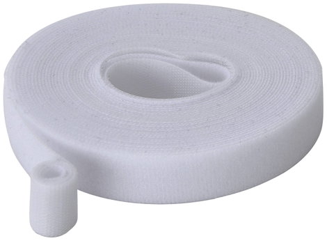 TRU COMPONENTS T24CA064 Tépőzár Kötegeléshez Bolyhos és horgos fél (H x Sz) 5 m x 15 mm Fehér 5 m