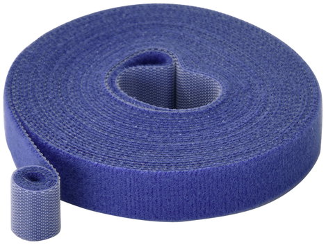 TRU COMPONENTS T24CA065 Tépőzár Kötegeléshez Bolyhos és horgos fél (H x Sz) 5 m x 15 mm Kék 5 m