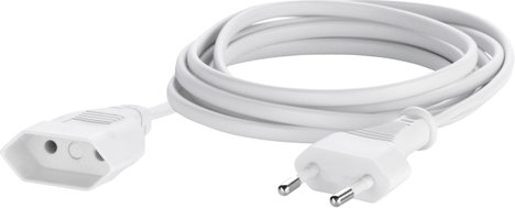 Sygonix SY-5042684 Áram Hosszabbítókábel 2.5 A Fehér 2.00 m H03VVH2-F 2X 0,75 mm²