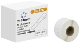 Renkforce Etikett tekercs Kompatibilis helyettesíti DYMO DYMO 99012 89 x 36 mm Papír Fehér 260 db Vé