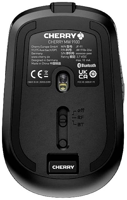 CHERRY JW-9100-2 WLAN egér Vezeték nélküli, Rádiójel vezérlésű, Bluetooth™ Optikai Fekete/ezüst 6 Go 3. kép