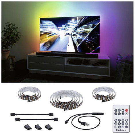 Paulmann TV Strips 65 Zoll 78881 LED csík alap készlet USB csatlakozóval 5 V 2.4 m RGB 1 készlet 2. kép